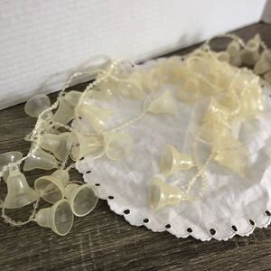 Vtg Cream Translucent Bell Holiday Garland